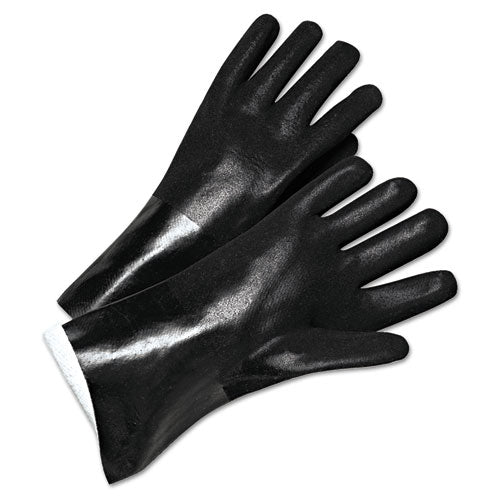 PVC-Coated Jersey-Lined Gloves, 14 in Long, Black, Mens, 12/Pack-(ANR7400)