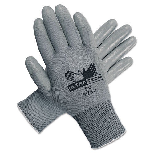 Ultra Tech TaCartonile Dexterity Work Gloves, White/Gray, Large, 12 Pairs-(MPG9696L)