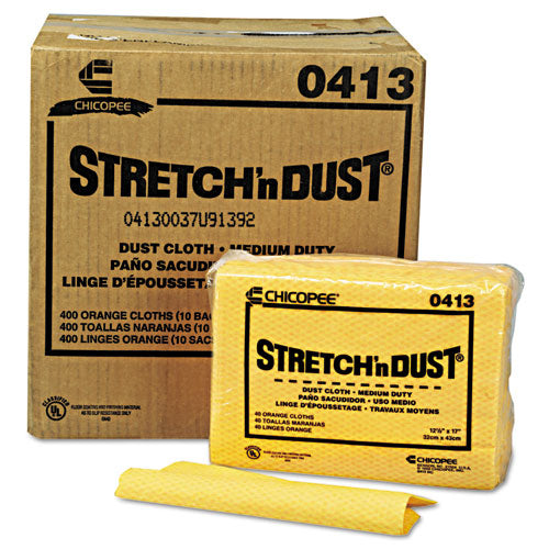 Stretch n Dust Cloths, 12.6 x 17, Yellow, 40/Pack, 10 Packs/Carton-(CHI0413)