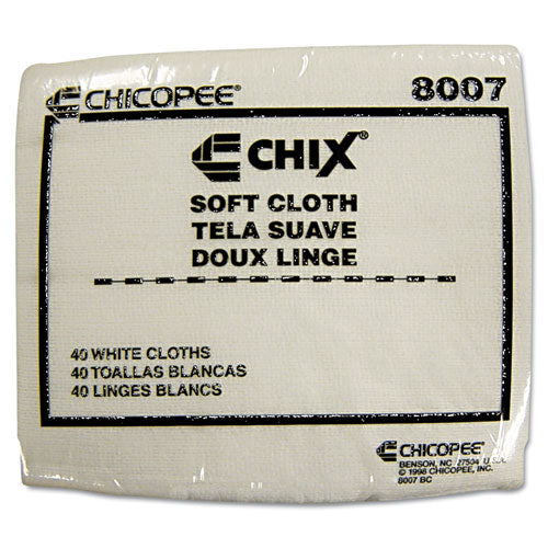 Soft Cloths, 13 x 15, White, 40/Pack, 30 Packs/Carton-(CHI8007)