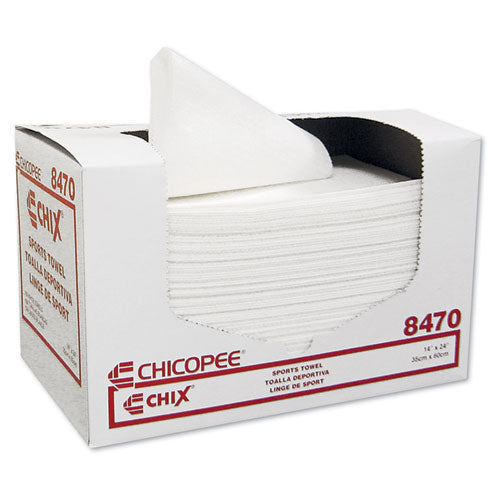 Sports Towels, 14 x 24, White, 100 Towels/Pack, 6 Packs/Carton-(CHI8470)