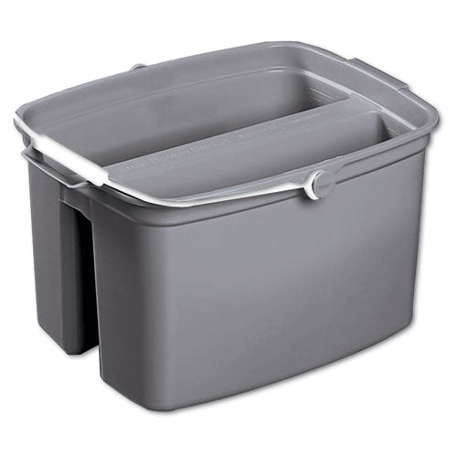 Double Utility Pail, 17 qt, Plastic, Gray-(RCP2617GRA)