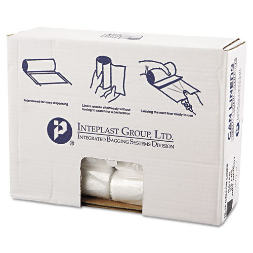 High-Density Commercial Can Liners Value Pack, 16 gal, 7 microns, 24" x 31 ", Clear, 50 Bags/Roll, 20 Rolls/Carton-(IBSVALH2433N8)