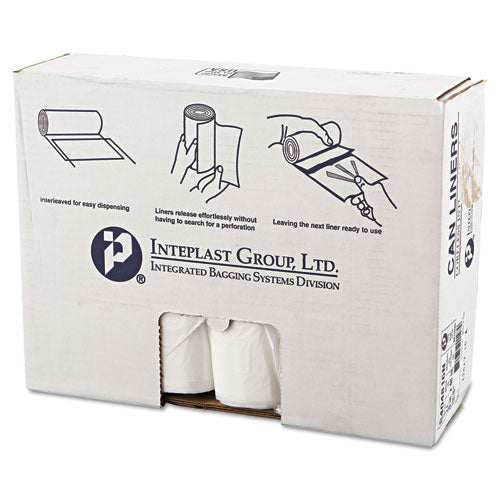 High-Density Interleaved Commercial Can Liners, 45 gal, 16 microns, 40" x 48", Clear, 25 Bags/Roll, 10 Rolls/Carton-(IBSS404816N)