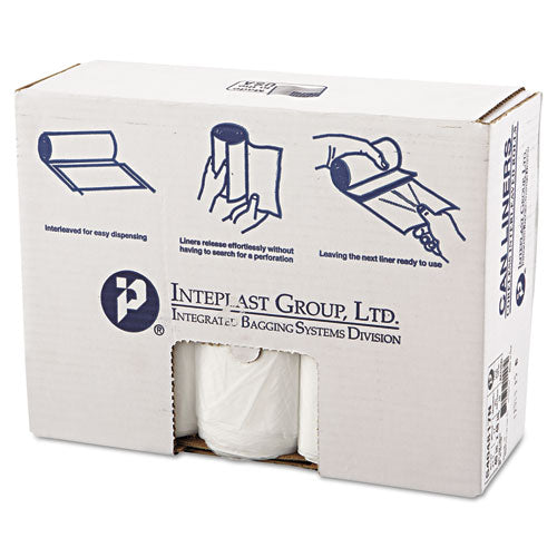 High-Density Interleaved Commercial Can Liners, 45 gal, 17 microns, 40" x 48", Clear, 25 Bags/Roll, 10 Rolls/Carton-(IBSS404817N)