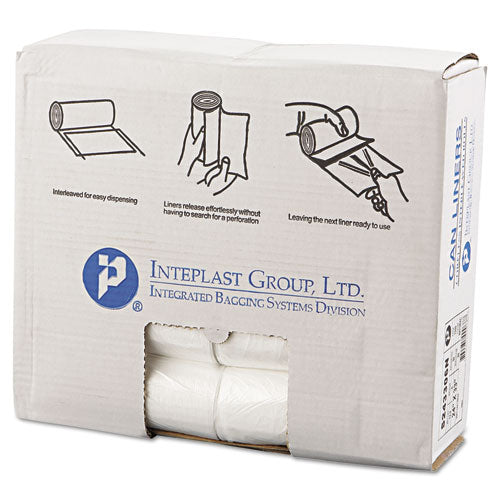 High-Density Commercial Can Liners, 16 gal, 6 microns, 24" x 33", Natural, 50 Bags/Roll, 20 Rolls/Carton-(IBSS243306N)