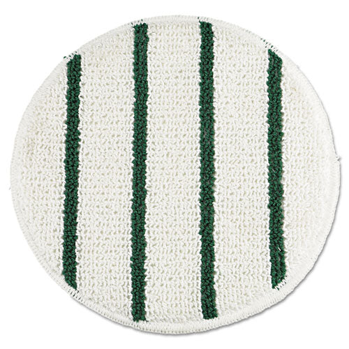 Low Profile Scrub-Strip Carpet Bonnet, 19" Diameter, White/Green-(RCPP269EA)