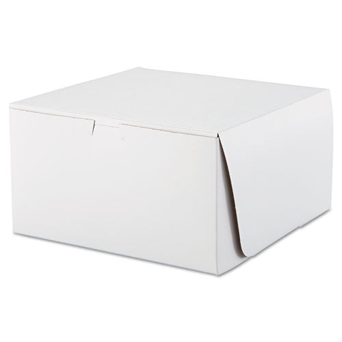 White One-Piece Non-Window Bakery Boxes, 10 x 10 x 5.5, White, Paper, 100/Carton-(SCH0977)