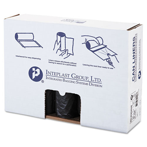 Low-Density Commercial Can Liners, 60 gal, 1.4 mil, 38" x 58", Black, 20 Bags/Roll, 5 Rolls/Carton-(IBSSLW3858SHK)