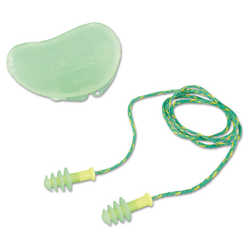 FUS30S-HP Fusion Multiple-Use Earplugs, Small, 27NRR, Corded, GN/WE, 100 Pairs-(HOWFUS30SHP)