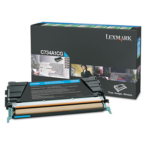 X746A1CG Return Program Toner, 7,000 Page-Yield, Cyan-(LEXX746A1CG)