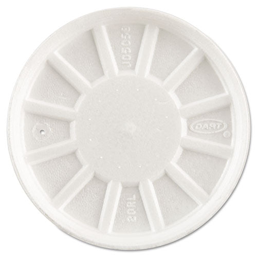 Vented Foam Lids, Fits 6 oz to 32 oz Cups, White, 50 Pack, 10 Packs/Carton-(DCC20RL)