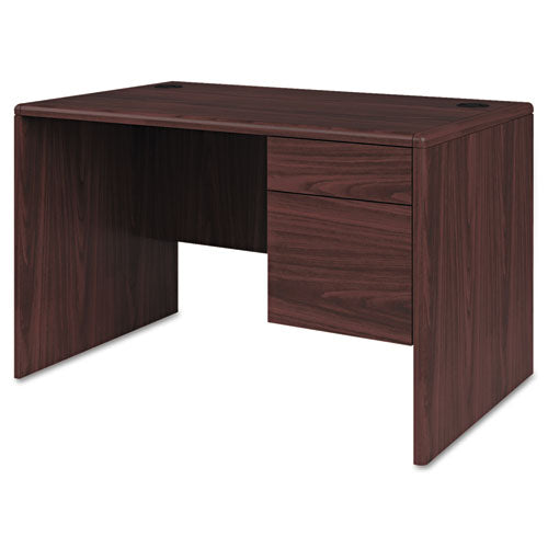 10700 Series Single Pedestal Desk with Three-Quarter Height Right Pedestal, 48" x 30" x 29.5", Mahogany-(HON107885RNN)