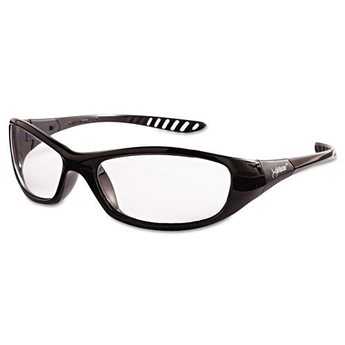 V40 HellRaiser Safety Glasses, Black Frame, Clear Lens-(KCC20539)