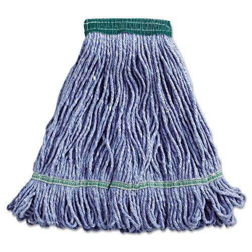 Super Loop Wet Mop Head, Cotton/Synthetic Fiber, 5" Headband, Medium Size, Blue-(BWK502BLEA)