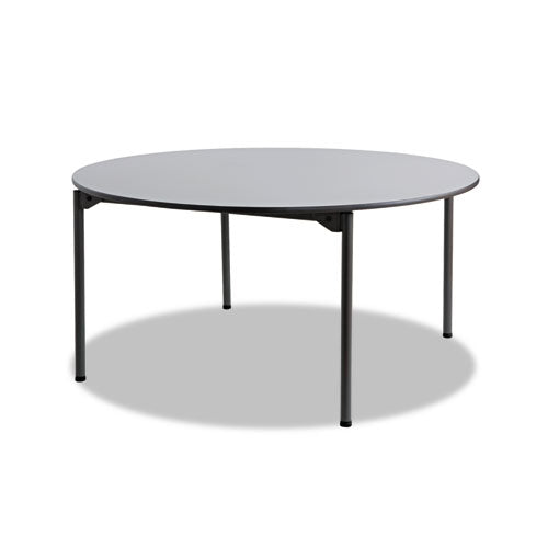 Maxx Legroom Wood Folding Table, Round Top, 60" Diameter x 29.5h, Gray/Charcoal-(ICE65867)