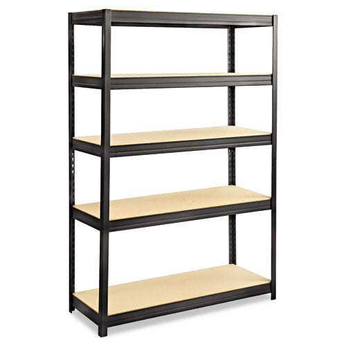 Boltless Steel/Particleboard Shelving, Five-Shelf, 48w x 18d x 72h, Black-(SAF6246BL)