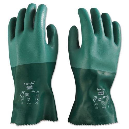 Scorpio Neoprene Gloves, Green, Size 10, 12 Pairs-(ANS835210)