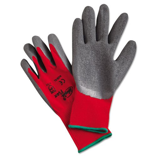 Ninja Flex Latex-Coated-Palm Gloves, Nylon Shell, X-Large, Red/Gray-(MPGN9680XL)