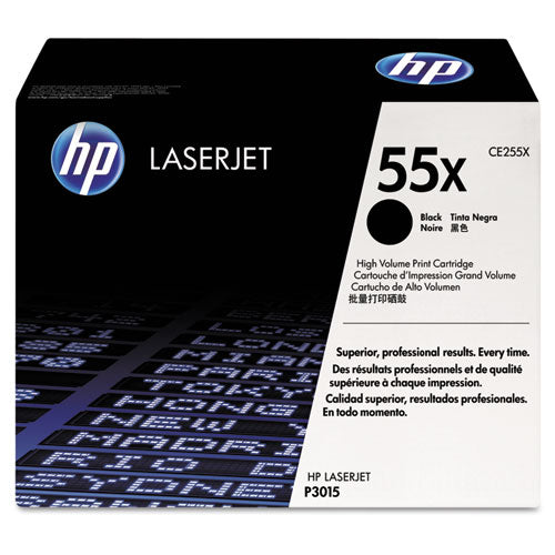 HP 55X, (CE255X) High-Yield Black Original LaserJet Toner Cartridge-(HEWCE255X)