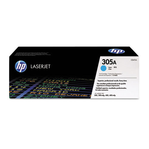 HP 305A, (CE411A) Cyan Original LaserJet Toner Cartridge-(HEWCE411A)