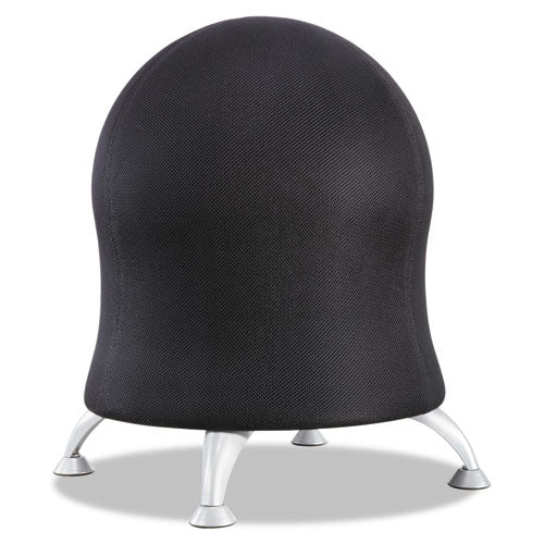 Zenergy Ball Chair, Backless, Supports Up to 250 lb, Black Fabric Seat, Silver Base-(SAF4750BL)