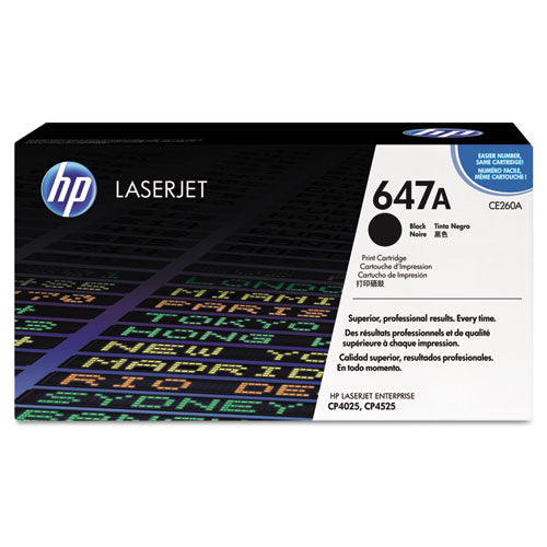 HP 647A, (CE260A) Black Original LaserJet Toner Cartridge-(HEWCE260A)