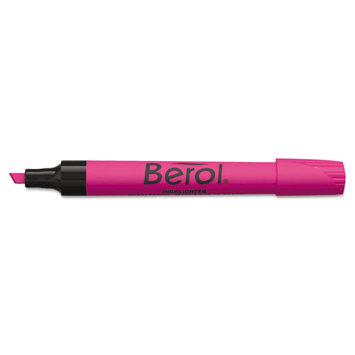 4009 Chisel Tip Highlighter, Pink Ink, Chisel Tip, Pink/Black Barrel, Dozen-(SAN64327)