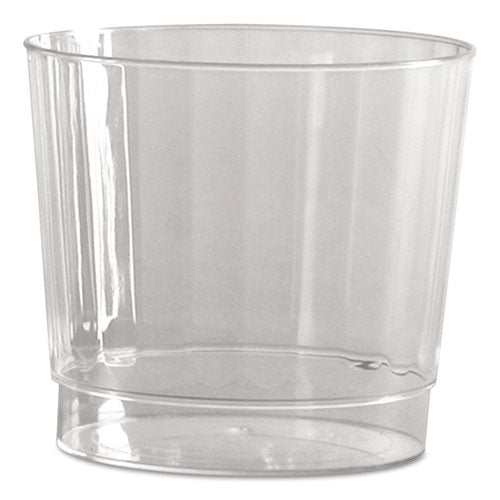 Classic Crystal Plastic Tumblers, 9 oz, Clear, Fluted, Rocks Squat, 20/Pack, 12 Packs/Carton-(WNACCR9240)