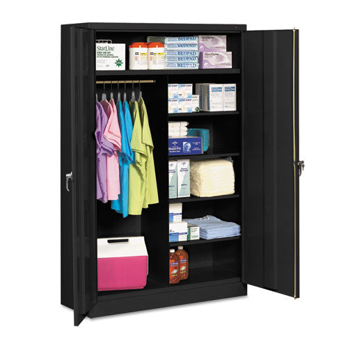 Jumbo Combination Steel Storage Cabinet, 48w x 24d x 78h, Black-(TNNJ2478SUCBK)