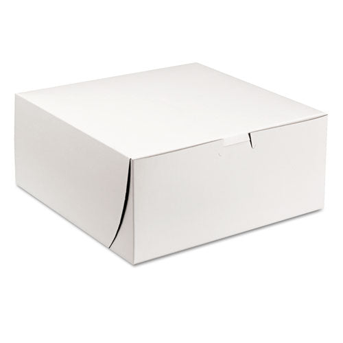 White One-Piece Non-Window Bakery Boxes, 9 x 9 x 4, White, Paper, 200/Carton-(SCH0961)