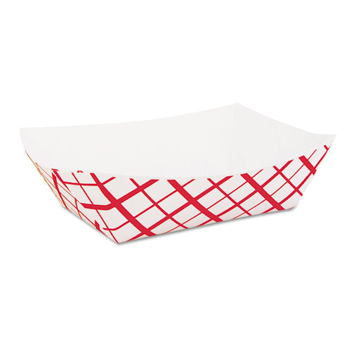 Paper Food Baskets, 2 lb Capacity, Red/White, Paper, 1,000/Carton-(SCH0417)