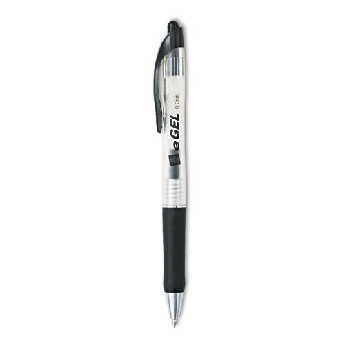 eGEL Gel Pen, Retractable, Medium 0.7 mm, Black Ink, Black Barrel-(AVE49988)