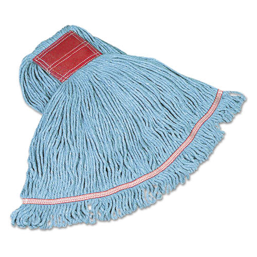 Swinger Loop Wet Mop Heads, Cotton/Synthetic, Blue, Large-(RCPC153BLU)