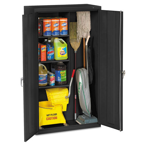 Janitorial Cabinet, 36w x 18d x 64h, Black-(TNNJAN6618DHBK)