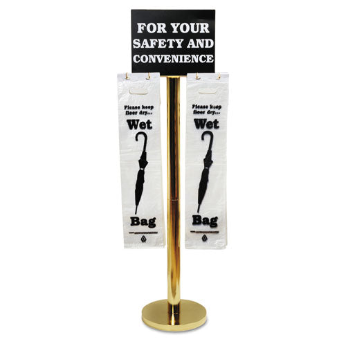 Wet Umbrella Bag Stand, 16w x 12d x 54.5h, Brass/Black/White-(TCO57029)