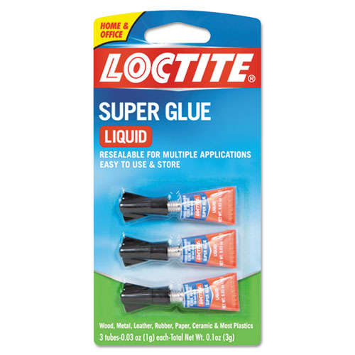 Super Glue, 0.11 oz, Dries Clear, 3/Pack-(LOC1710908)