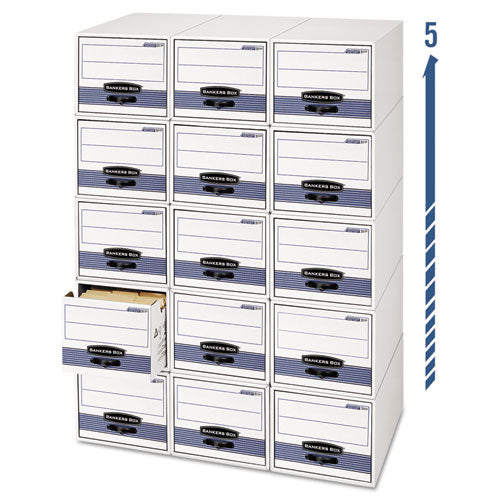 STOR/DRAWER STEEL PLUS Extra Space-Savings Storage Drawers, 10.5" x 25.25" x 5.25", White/Blue, 12/Carton-(FEL00302)