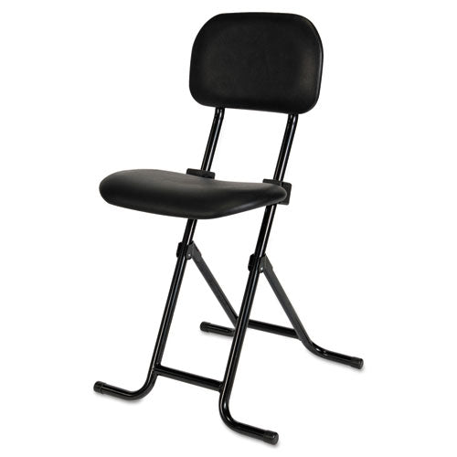 Alera IL Series Height-Adjustable Folding Stool, Supports Up to 300 lb, 27.5" Seat Height, Black-(ALECS612)