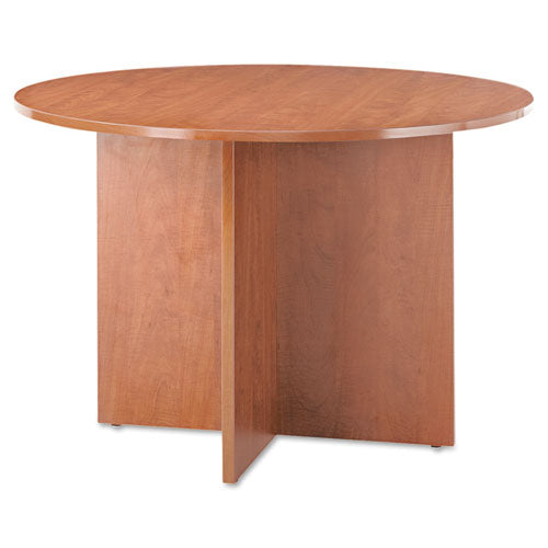 Alera Valencia Round Conference Table with Legs, 42" Diameter x 29.5h, Medium Cherry-(ALEVA7142MC)