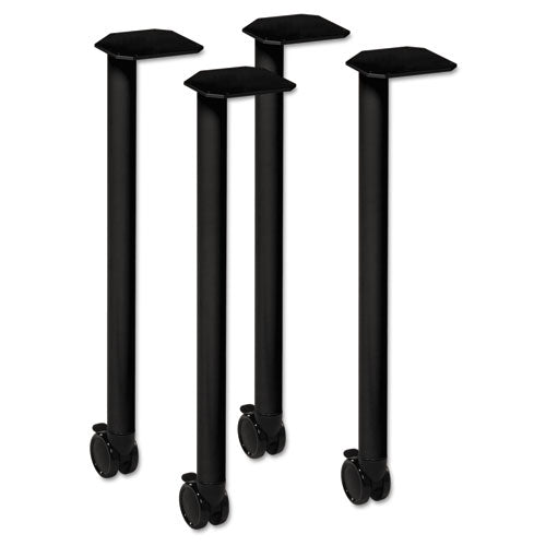 Huddle Series Post Leg Base with Casters, 1.75w x 1.75d x 28.38h, Black-(HONMBPOSTCP)