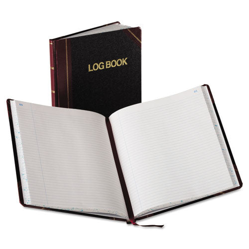 Log Book, List-Management Format with Medium/College Rule, Black/Red Cover, (150) 10.13 x 7.78 Sheets-(BORG21150R)