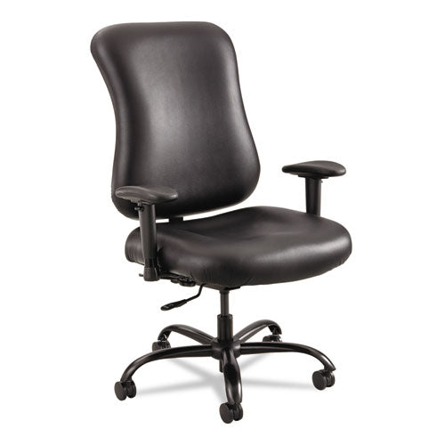 Optimus High Back Big and Tall Chair, Vinyl, Supports Up to 400 lb, 19" to 22" Seat Height, Black-(SAF3592BL)