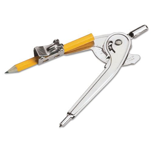 Ball Bearing Compass with Safety Pointed Tip, 12" Maximum Diameter, Silver, Dozen-(LEO77365)