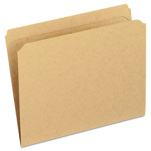 Dark Kraft File Folders with Double-Ply Top, Straight Tabs, Letter Size, 0.75" Expansion, Brown, 100/Box-(PFXRK152)