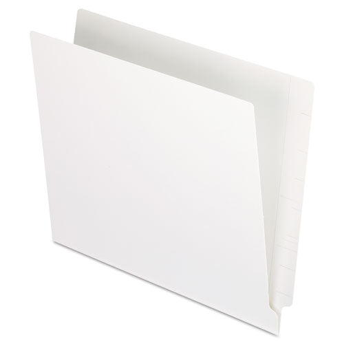 Colored End Tab Folders with Reinforced Double-Ply Straight Cut Tabs, Letter Size, 0.75" Expansion, White, 100/Box-(PFXH110DW)