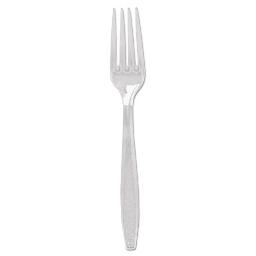 Guildware Extra Heavyweight Plastic Cutlery, Forks, Clear, 1,000/Carton-(SCCGDC5FK0090)