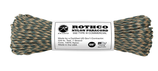 Rothco 550lb Type III Nylon Camo Paracord