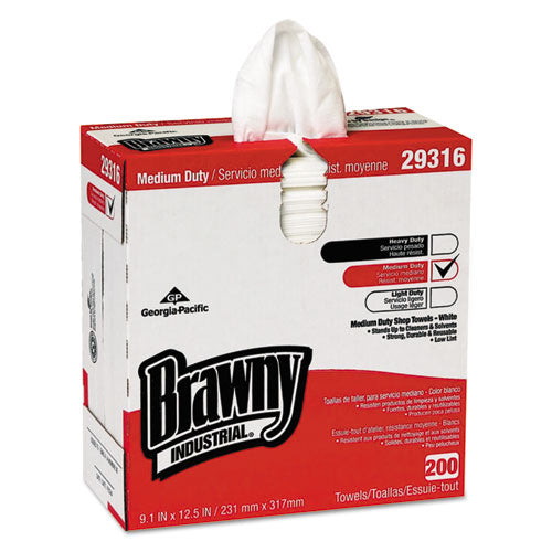 Lightweight Disposable Shop Towel, 9.1" x 12.5, White, 200/Box-(GPC29316)