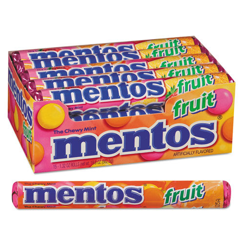 Chewy Mints, 1.32 oz, Mixed Fruit, 15 Rolls/Box-(MEN4181)